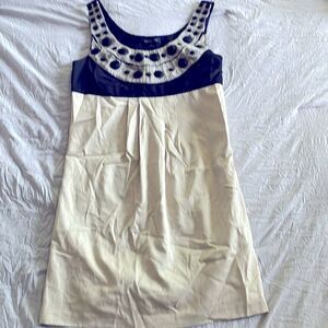 👗 Banana Republic Tan & Black Embellished Bodice Sheath Dress Size 0